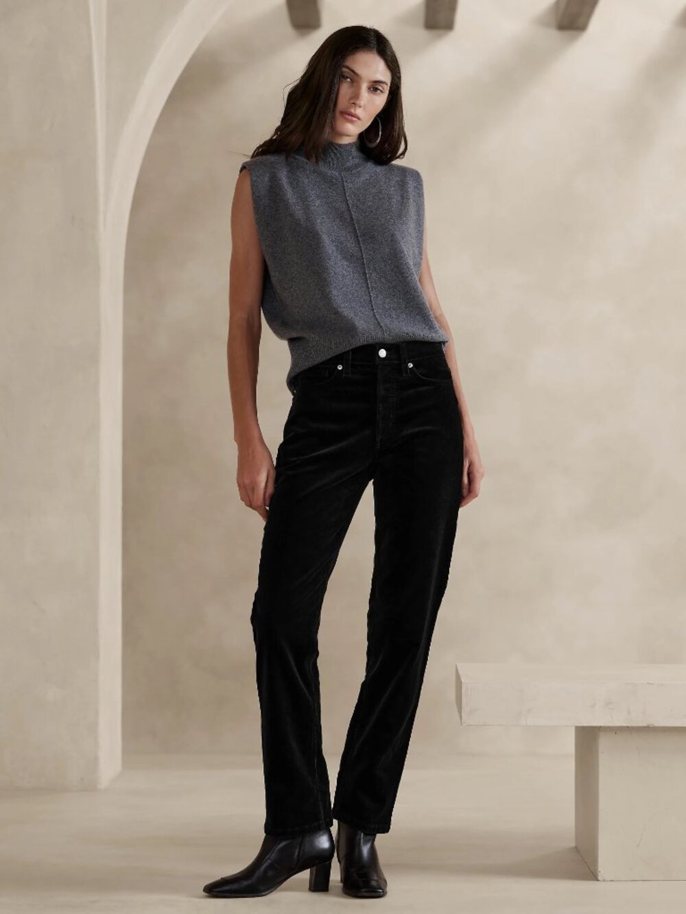 Banana Republic The Straight Corduroy Pants, 8K, black